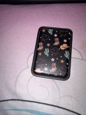 Cowgirl Print Black Card Wallet m for MagSafe compatible  devices